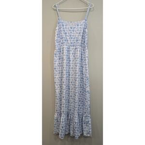 Smocking Dog Boutique Seashell Print Maxi Dress Size Large